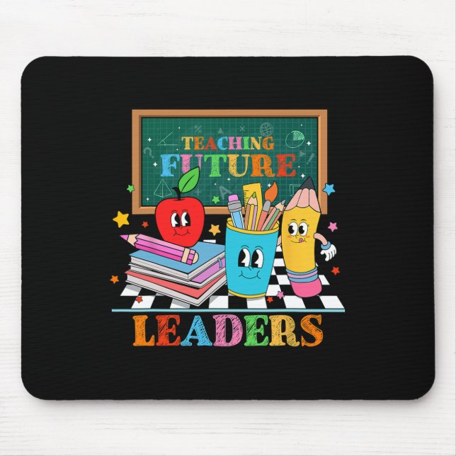Retro Groovy Teaching Future Leaders Funny Back To Mouse Mat (Front)