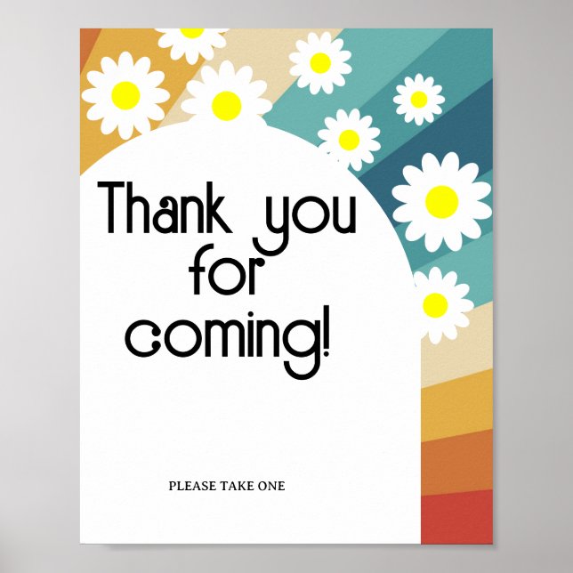 Retro Groovy \ Thank you for coming Poster (Front)