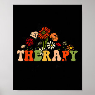 Retro Groovy Therapy Is Cool Mental Health S Aware Poster