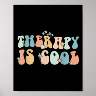 Retro Groovy Therapy Is Cool Mental Health S Aware Poster