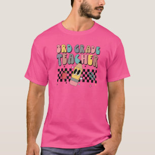 Retro Groovy Third Grade Teacher Happy First Day O T-Shirt