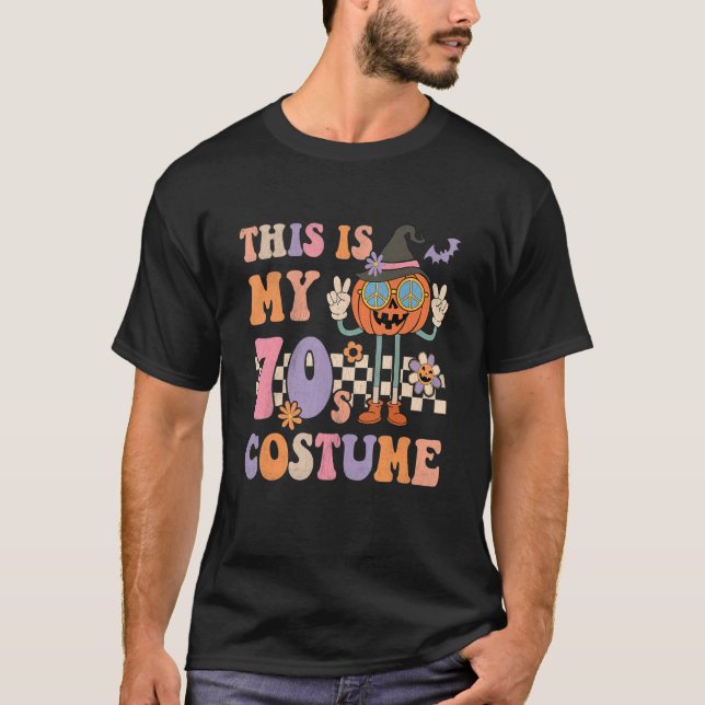 Retro Groovy This is My 70s Costume Halloween Peac T-Shirt (Front)