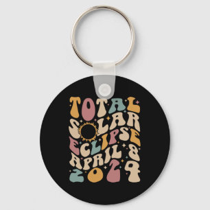 Retro Groovy Total Solar Eclipse April 081  Key Ring