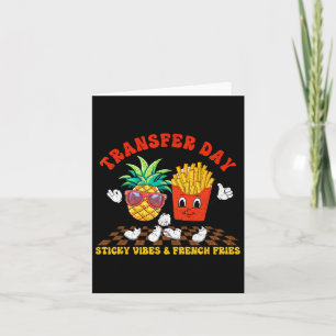 Retro Groovy Transfer Day Sticky Vibes Ivf Couple  Card