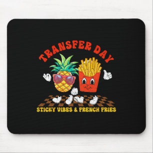 Retro Groovy Transfer Day Sticky Vibes Ivf Couple Mouse Mat