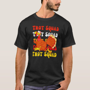 Retro Groovy Turkey Trot Squad Thanksgiving Turkey T-Shirt