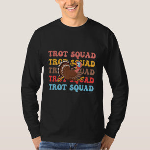 Retro Groovy Turkey Trot Squad Thanksgiving Turkey T-Shirt