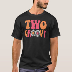 Retro Groovy Two 2nd Matching Family 1st Birthday  T-Shirt