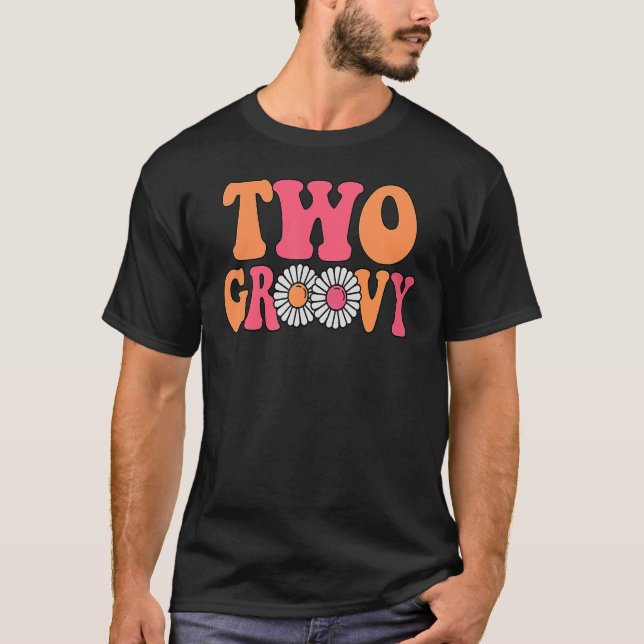 Retro Groovy Two 2nd Matching Family 1st Birthday  T-Shirt (Front)