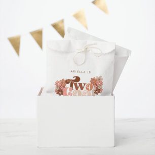 Retro Groovy Two Cool Girls 2nd Birthday Favour Bags