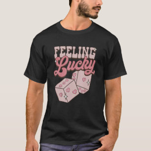 Retro Groovy Valentine's Day Cherry Dice Feeling L T-Shirt