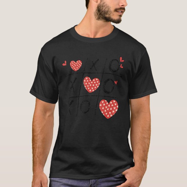 Retro Groovy Valentines Day Dress Hearts Xoxo Hear T-Shirt (Front)