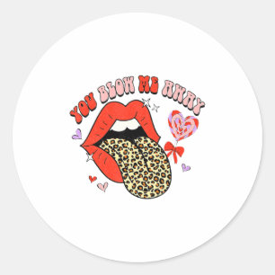 Retro Groovy Valentines Day Dress You Blow Me Away Classic Round Sticker
