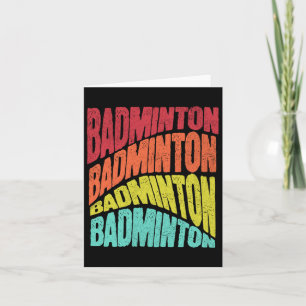 Retro Groovy Vibe Badminton Sports Team  Card