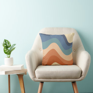 Retro Groovy Wave Pattern  Cushion
