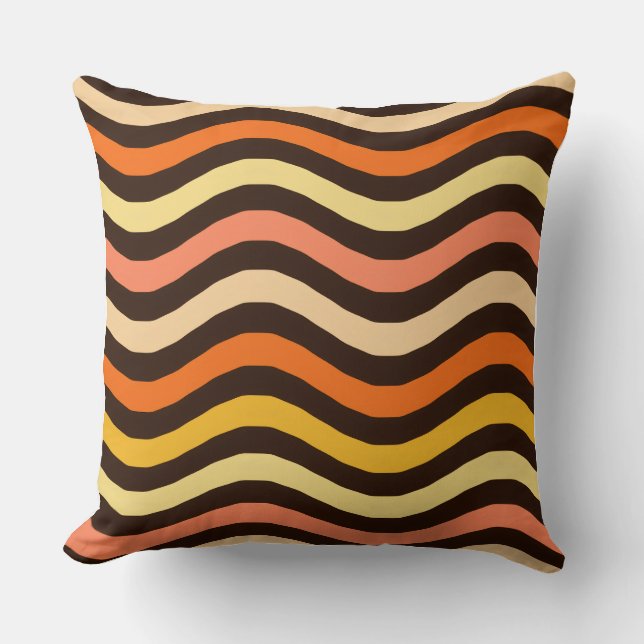 Retro Groovy Waves Seamless Pattern Cushion (Front)