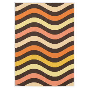 Retro Groovy Waves Seamless Pattern Tablecloth