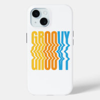 Retro Groovy Wavy Text iphone 15 case