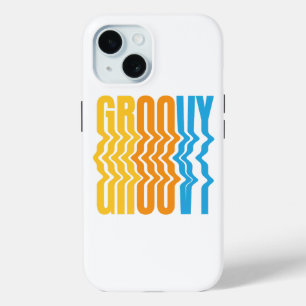 Retro Groovy Wavy Text iphone 15 case