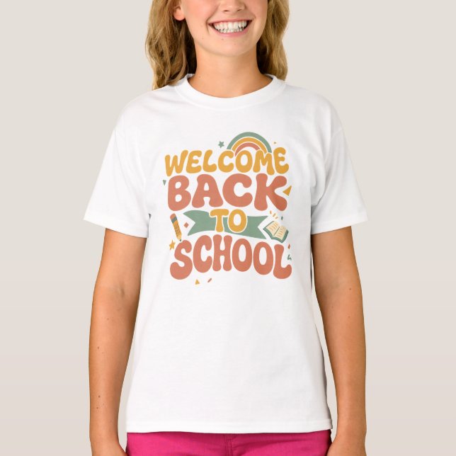 Retro Groovy Welcome Back to School T-Shirt (Front)
