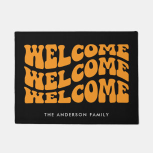 Retro Groovy Welcome  Doormat