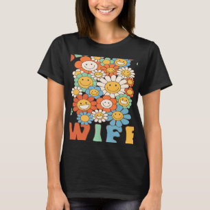 Retro Groovy Wife Groovy Birthday Party Matching F T-Shirt