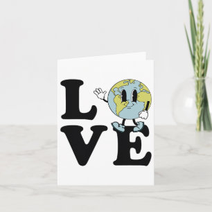 Retro Groovy World Love Earth Day Environmental Card