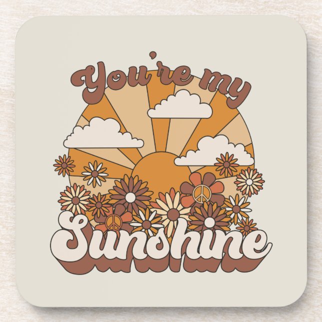 Retro Groovy | You're my Sunshine Coaster (Front)