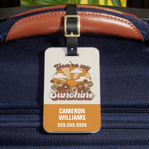 Retro Groovy You're my Sunshine Luggage Tag
