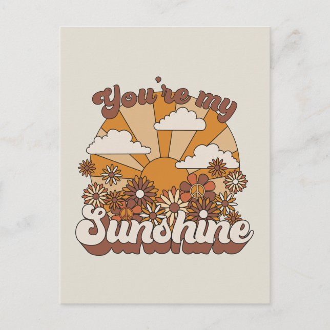 Retro Groovy | You're my Sunshine Postcard (Front)