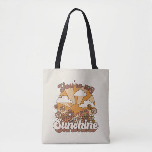 Retro Groovy   You're my Sunshine Tote Bag