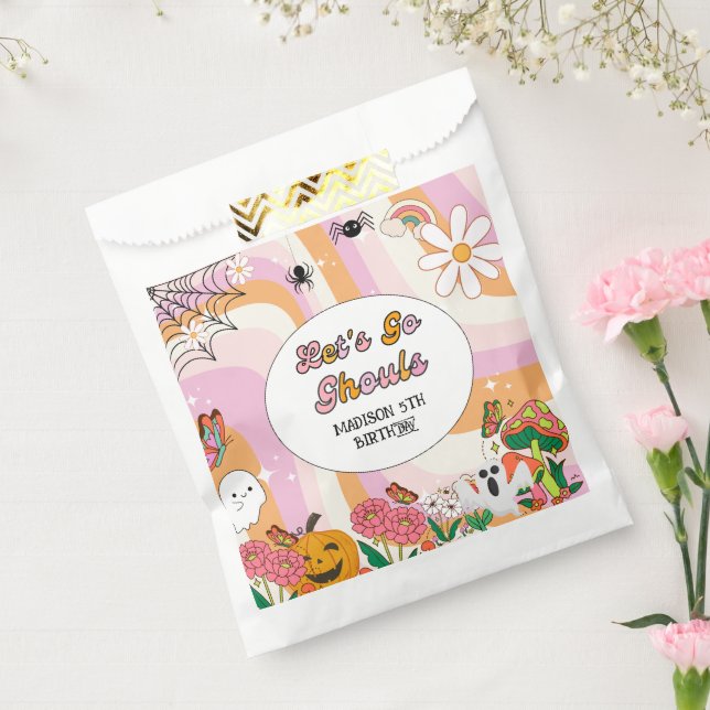  Retro Grooy Let's go ghoul Halloween Birthday Favour Bags (Sealed)