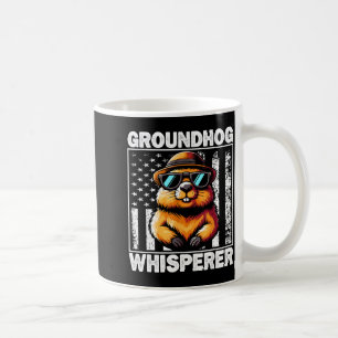 Retro groundhog whisperer funny woodchuck groundho coffee mug