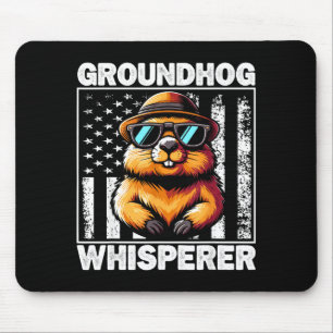 Retro Groundhog Whisperer Funny Woodchuck Groundho Mouse Mat