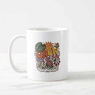 Retro Grow With The Flow Coffee Mug | Boho Botanic