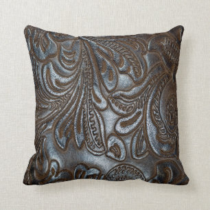 Retro Grunge Custom Leather Cushion