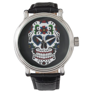 Retro Grunge Day of the Dead Sugar Skull Watch