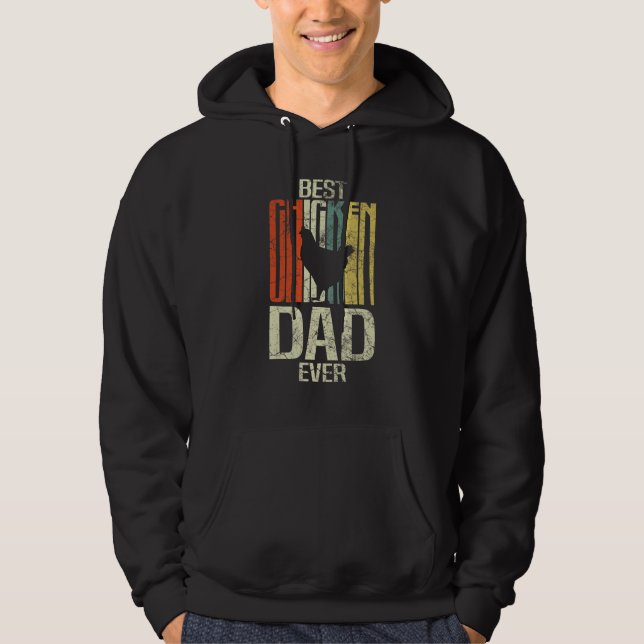 Retro grunge farmer best chicken dad ever hoodie (Front)