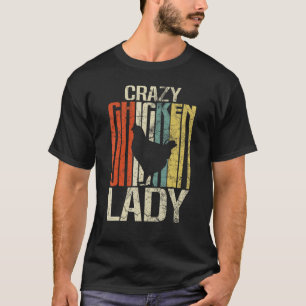 Retro grunge farmer crazy chicken lady chicken T-Shirt