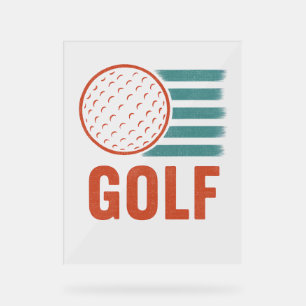 Retro Grunge Golf Acrylic Sign