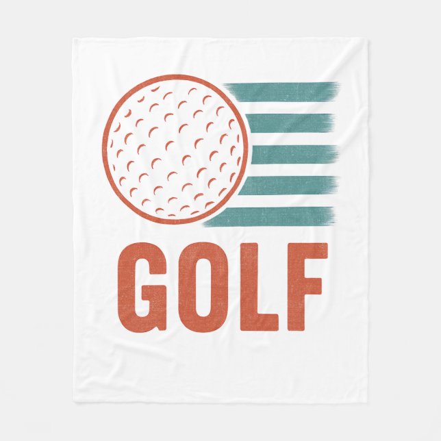 Retro Grunge Golf Fleece Blanket (Front)