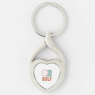 Retro Grunge Golf Key Ring