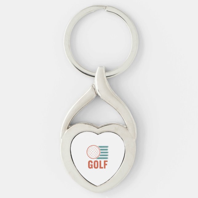 Retro Grunge Golf Key Ring (Front)