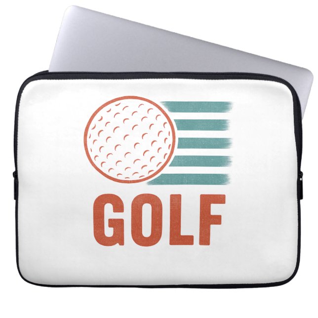 Retro Grunge Golf Laptop Sleeve (Front)