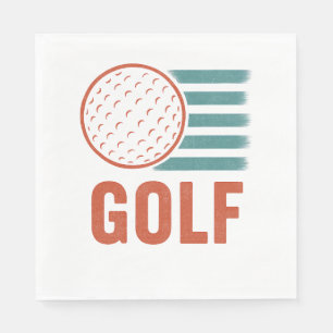 Retro Grunge Golf Napkin
