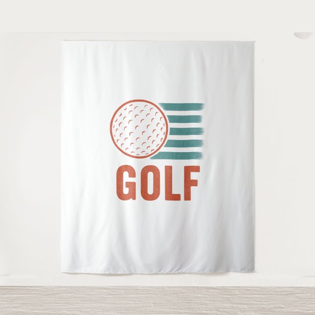Retro Grunge Golf Tapestry (Front)