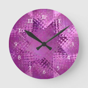 Retro grunge halftone star round clock