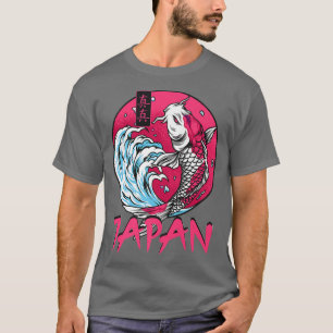 Retro Grunge Japan Wave Kanji Fish Vintage Koi Car T-Shirt