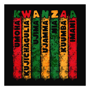 Retro Grunge Kwanzaa Principles Photo Print