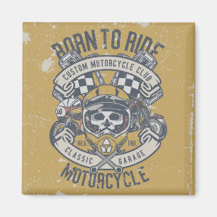 Retro Grunge Motorcycle Magnet